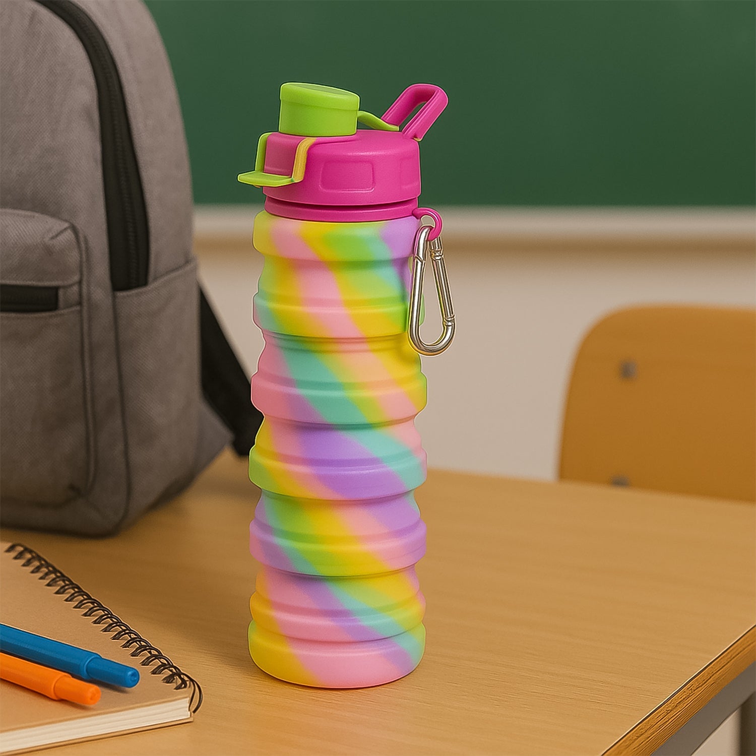 Colorful Collapsible Silicone Water Bottle (1 Pc) Colorful Collapsible Silicone Water Bottle (1 Pc)